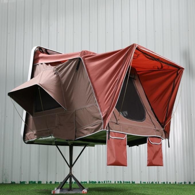 Waterproof Rooftop Camping Tent 2-3 People Abrasion Resistant Canvas PU Layer