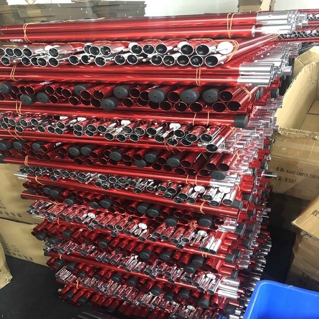 Round Adjustable Height Tent Pole Aluminum Alloy Rubber Band