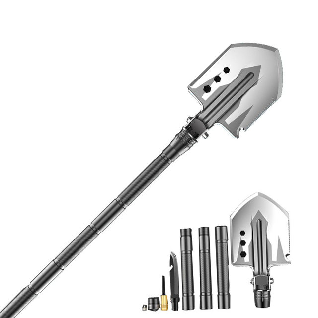 Straight Handle Multipurpose Camping Shovel , Lightweight Multi Use Camping Shovel