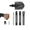 Black Folding Multifunction Camping Shovel 8in Aluminum Alloy Straight Handle