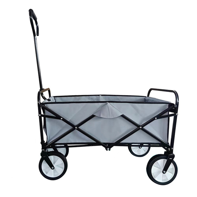 Outdoor Garden Steel Folding Wagon Cart Powder Coating With Telescopic Handle